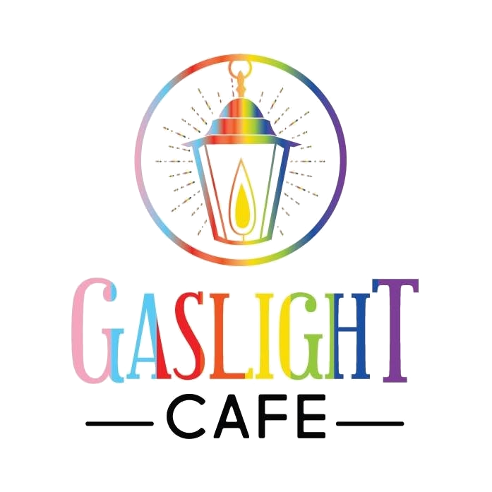 The Gaslight Cafe logo — a colourful gas lantern